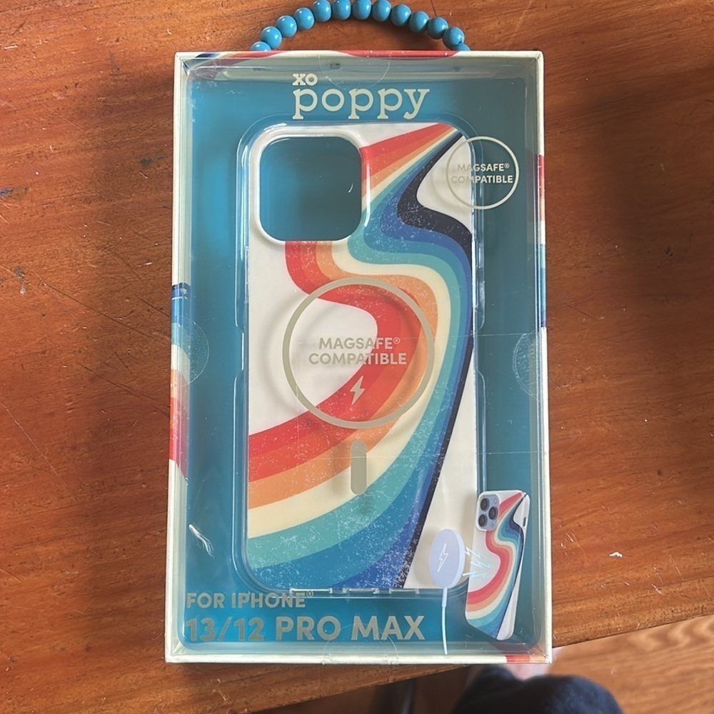 XO Poppy iPhone 13/12 Pro Max Magsafe Compatible Rainbow Durable Case‎